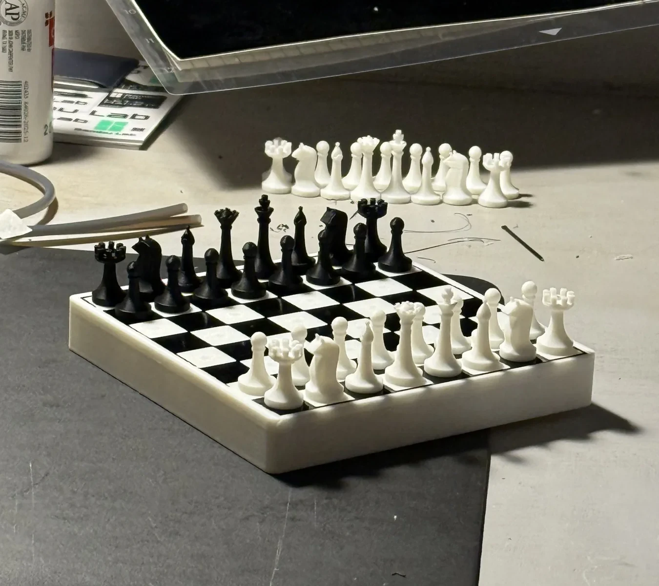 A designed and 3D-printed magnetic chess set