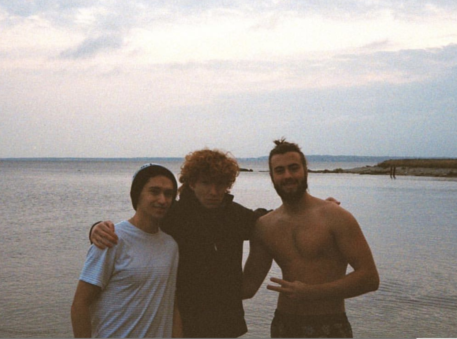 Cold swimming club members by the Baltic Sea in Estonia