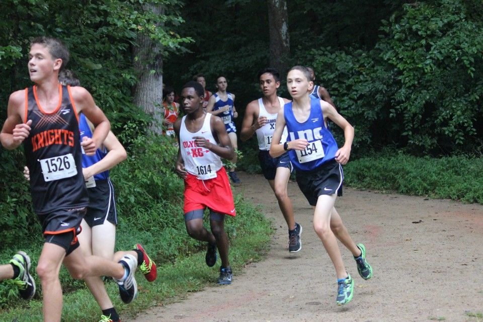 Competing in a cross-country race